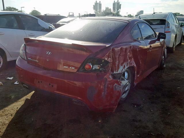 KMHHN66F27U253290 - 2007 HYUNDAI TIBURON GT BURGUNDY photo 4