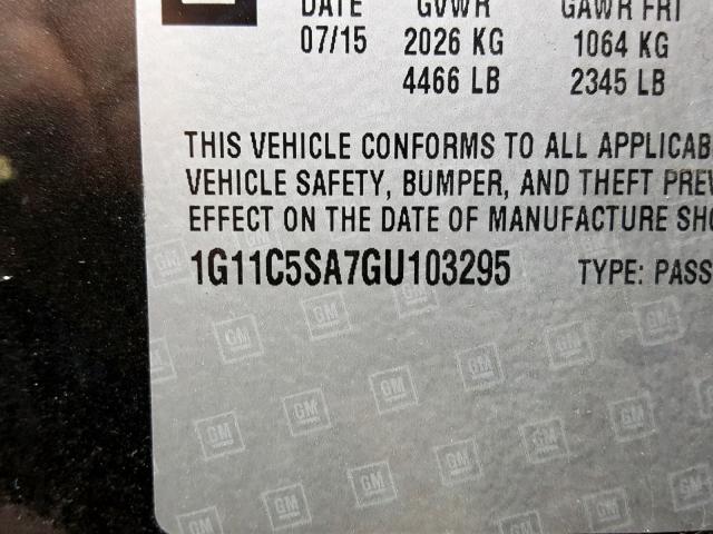 1G11C5SA7GU103295 - 2016 CHEVROLET MALIBU LIM 石墨色 照片 10