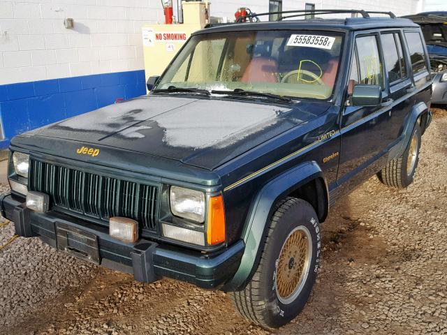 1J4FJ78S9NL149190 - 1992 JEEP CHEROKEE L GREEN photo 2