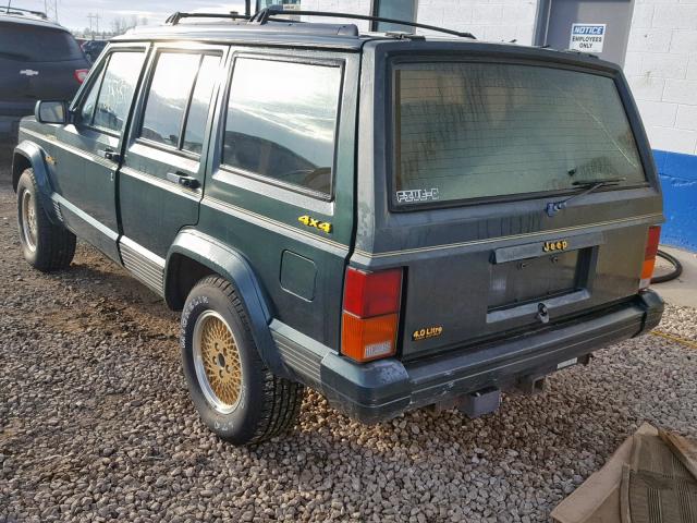 1J4FJ78S9NL149190 - 1992 JEEP CHEROKEE L GREEN photo 3