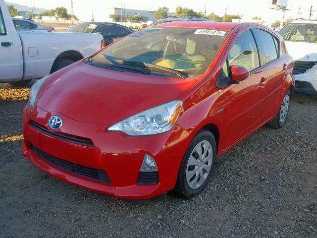 JTDKDTB34D1042967 - 2013 TOYOTA PRIUS C RED photo 2