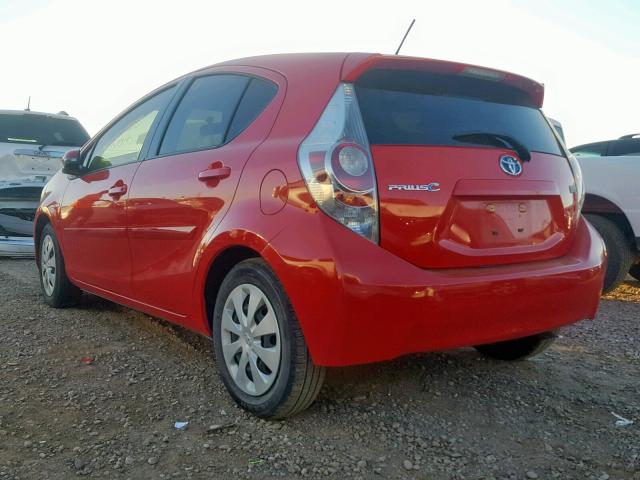 JTDKDTB34D1042967 - 2013 TOYOTA PRIUS C RED photo 3