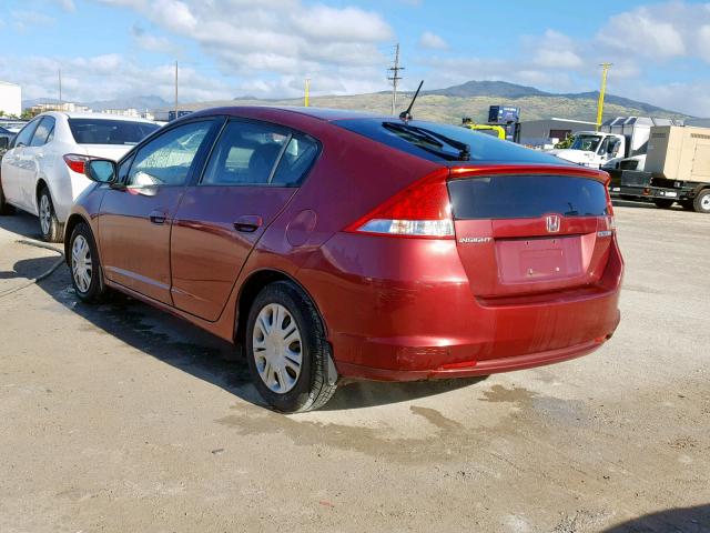 JHMZE2H58AS020831 - 2010 HONDA INSIGHT LX RED photo 3