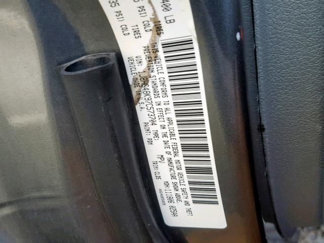 1J8HG48K97C573704 - 2007 JEEP COMMANDER GRAY photo 10