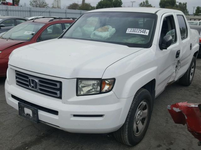 2HJYK16206H562248 - 2006 HONDA RIDGELINE WHITE photo 2