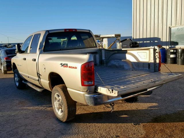 3D7KU28C14G183861 - 2004 DODGE RAM 2500 S BEIGE photo 3