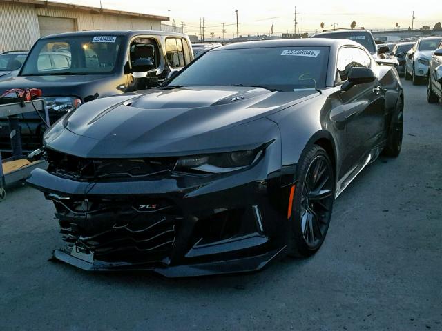 1G1FK1R66J0116623 - 2018 CHEVROLET CAMARO ZL1 BLACK photo 2