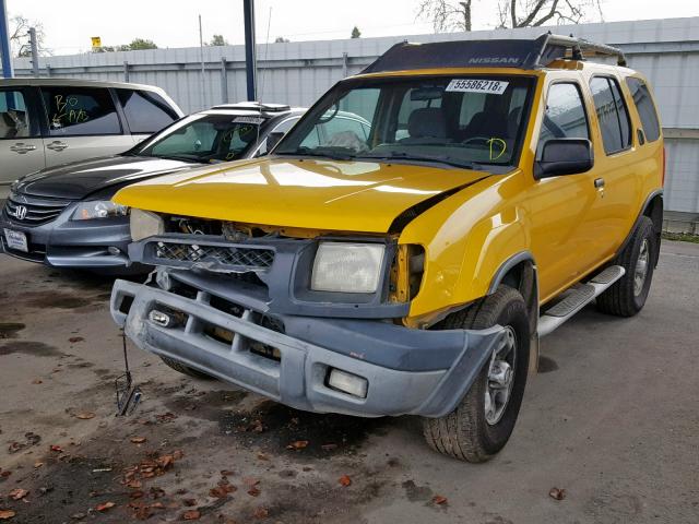 5N1ED28T3YC537990 - 2000 NISSAN XTERRA XE YELLOW photo 2