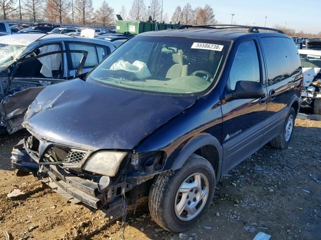 1GMDU03E63D260666 - 2003 PONTIAC MONTANA BLUE photo 2