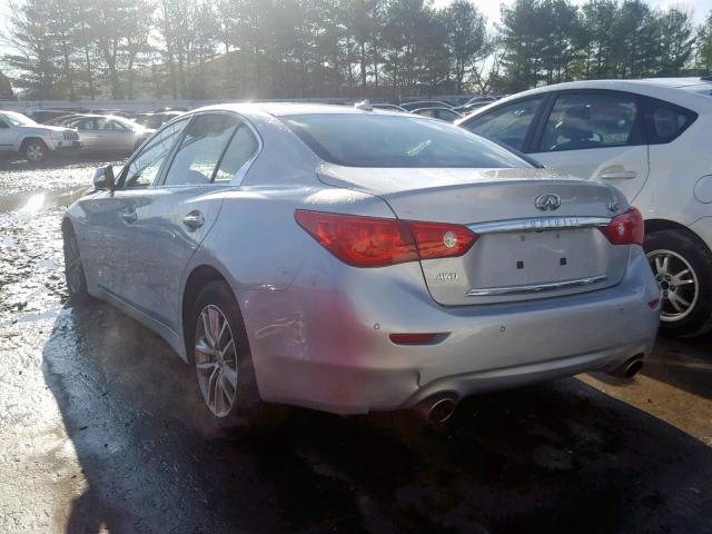 JN1BV7AR2EM688506 - 2014 INFINITI Q50 BASE SILVER photo 3