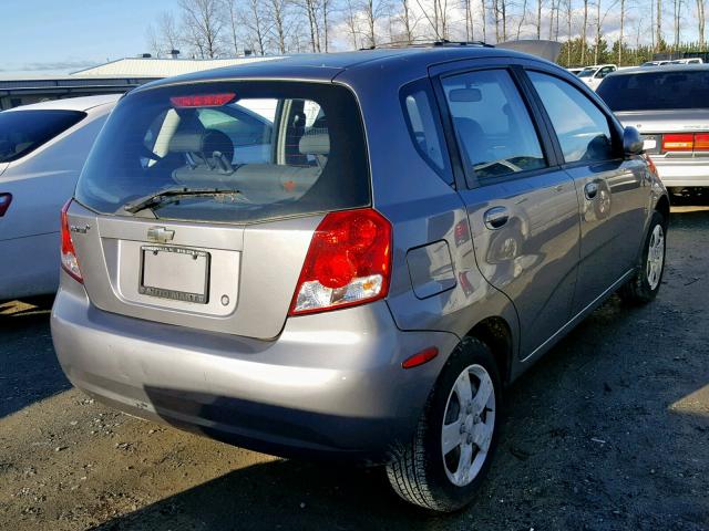 KL1TD66627B793744 - 2007 CHEVROLET AVEO BASE Сұр фото 4