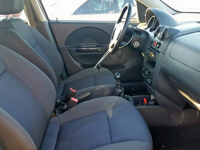 KL1TD66627B793744 - 2007 CHEVROLET AVEO BASE Сұр фото 5