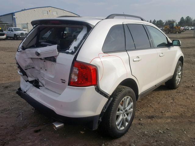 2FMDK4JC0EBB80772 - 2014 FORD EDGE SEL WHITE photo 4