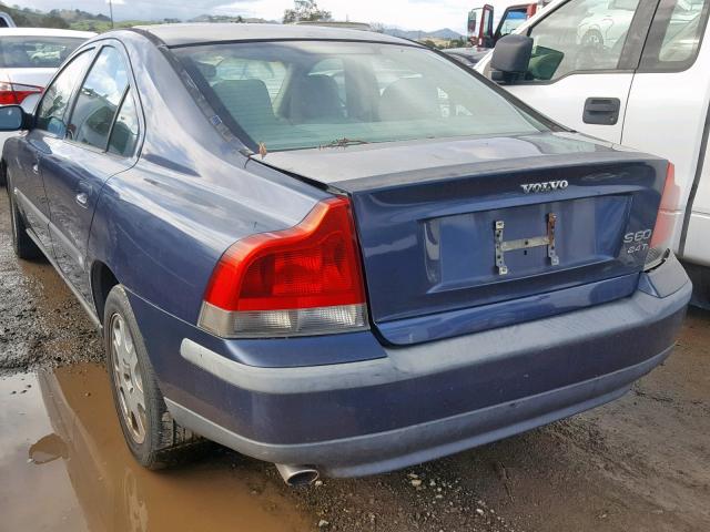 YV1RS58D012015491 - 2001 VOLVO S60 2.4T BLUE photo 3