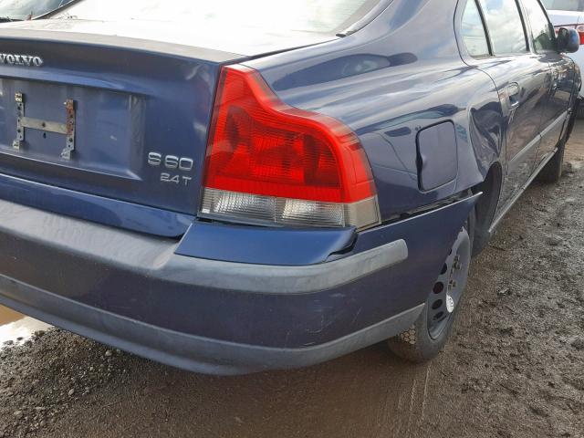 YV1RS58D012015491 - 2001 VOLVO S60 2.4T BLUE photo 9