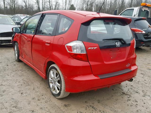 JHMGE8H56BS005014 - 2011 HONDA FIT SPORT RED photo 3