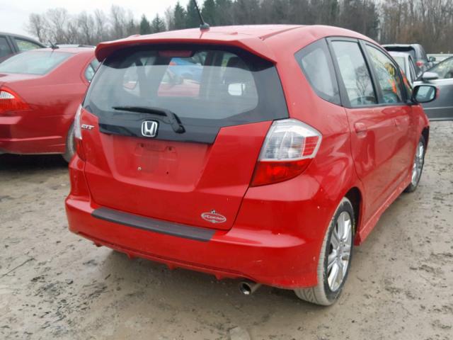 JHMGE8H56BS005014 - 2011 HONDA FIT SPORT RED photo 4