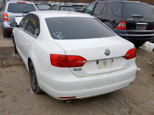 3VW2K7AJ4EM445099 - 2014 VOLKSWAGEN JETTA BASE WHITE photo 3