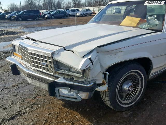 2FABP42F9FX138559 - 1985 FORD LTD CROWN WHITE photo 9