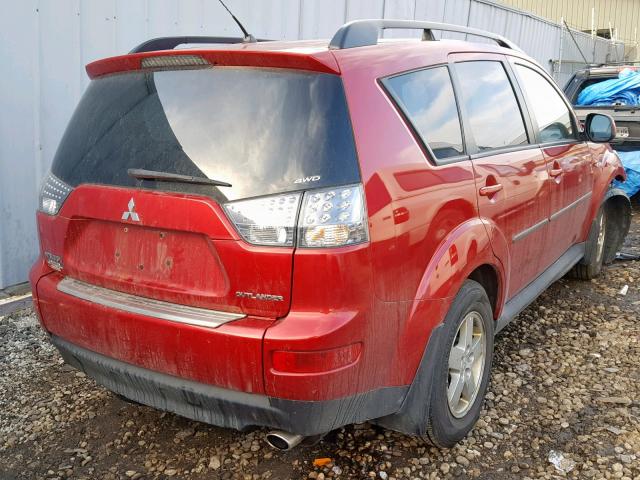 JA4LT21W19Z009859 - 2009 MITSUBISHI OUTLANDER RED photo 4