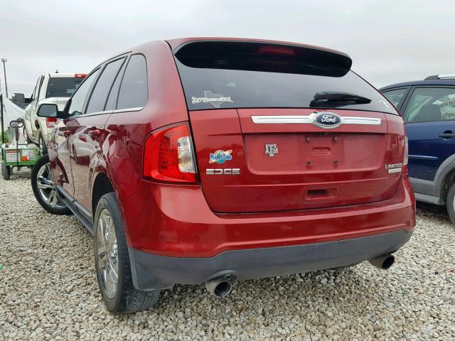 2FMDK3K95DBA97575 - 2013 FORD EDGE LIMIT BURGUNDY photo 3