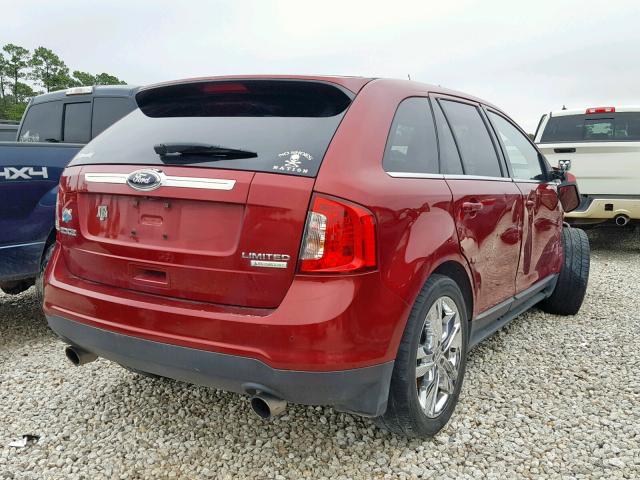 2FMDK3K95DBA97575 - 2013 FORD EDGE LIMIT BURGUNDY photo 4