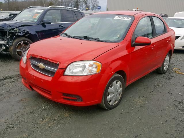 KL1TD5DE1AB127809 - 2010 CHEVROLET AVEO LS RED photo 2