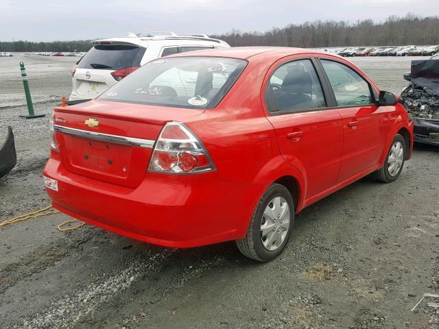 KL1TD5DE1AB127809 - 2010 CHEVROLET AVEO LS RED photo 4