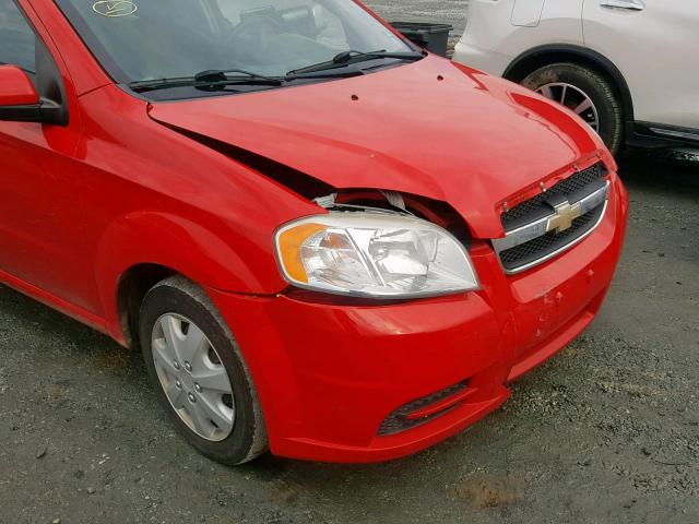 KL1TD5DE1AB127809 - 2010 CHEVROLET AVEO LS RED photo 9