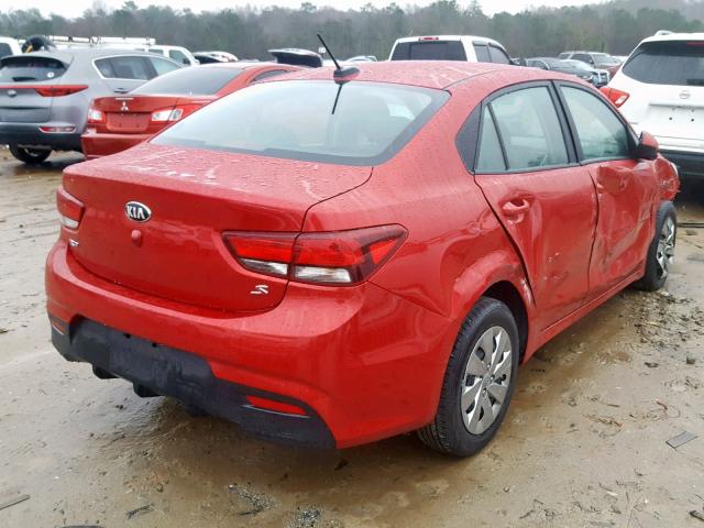 3KPA24AB5JE079888 - 2018 KIA RIO LX RED photo 4