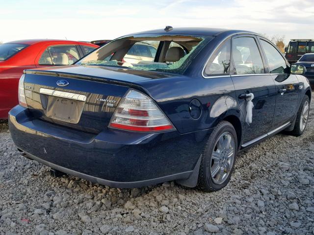 1FAHP28W58G127810 - 2008 FORD TAURUS LIM BLUE photo 4