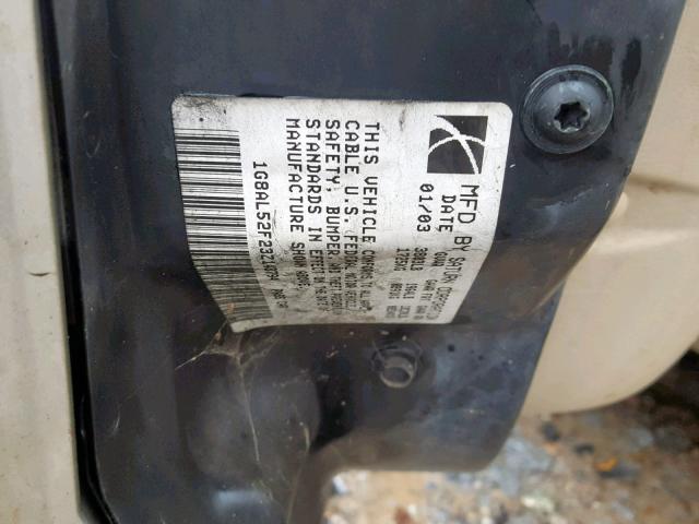 1G8AL52F23Z143794 - 2003 SATURN ION LEVEL GOLD photo 10