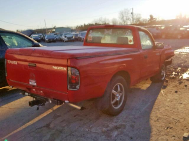 5TENL42NX2Z050968 - 2002 TOYOTA TACOMA RED photo 4