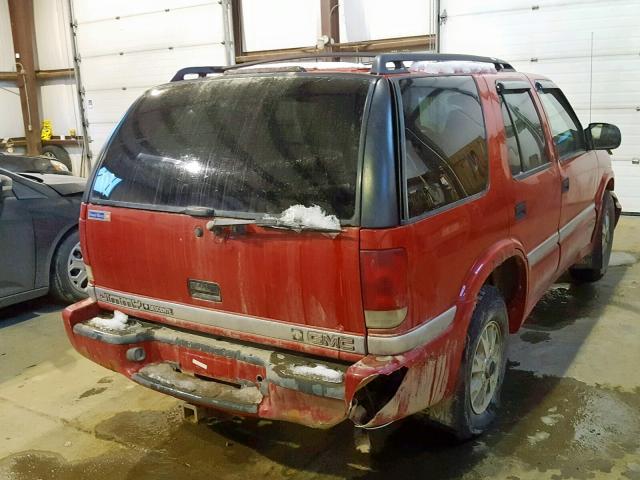 1GKDT13WXX2507747 - 1999 GMC JIMMY RED photo 4