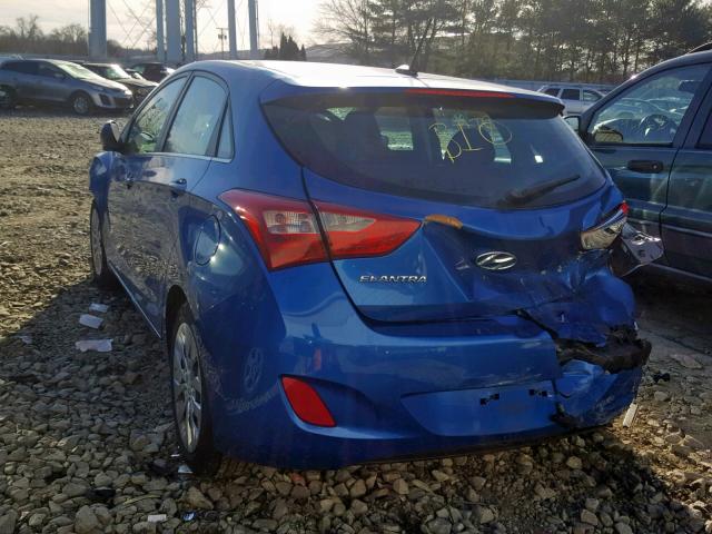 KMHD35LH7HU376699 - 2017 HYUNDAI ELANTRA GT BLUE photo 3