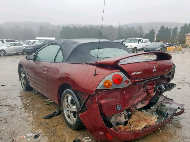 4A3AE45G13E200084 - 2003 MITSUBISHI ECLIPSE SP BURGUNDY photo 3