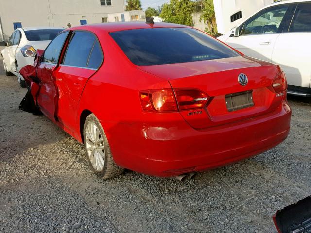 3VWLX7AJ3CM301708 - 2012 VOLKSWAGEN JETTA SEL RED photo 3