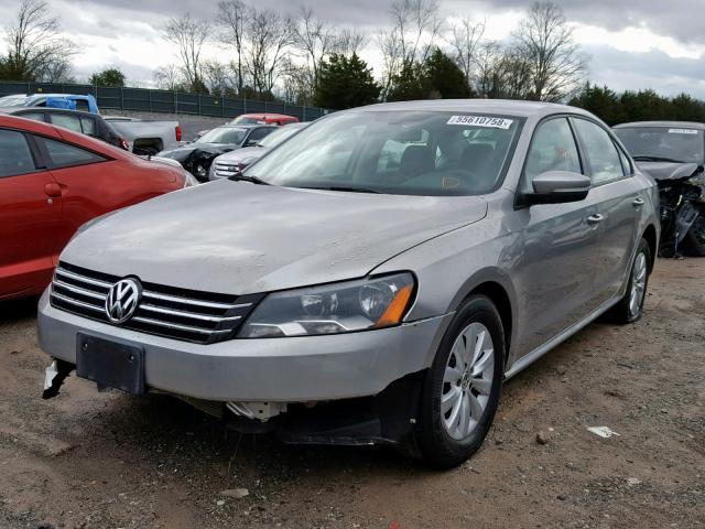 1VWAP7A34CC107280 - 2012 VOLKSWAGEN PASSAT S GRAY photo 2