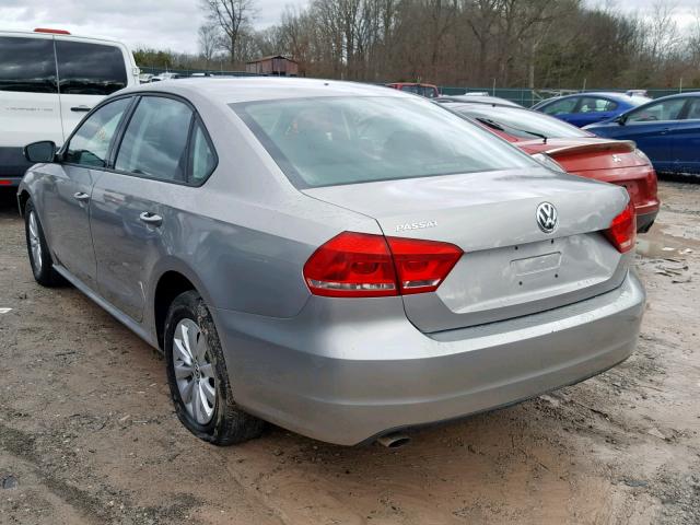 1VWAP7A34CC107280 - 2012 VOLKSWAGEN PASSAT S GRAY photo 3