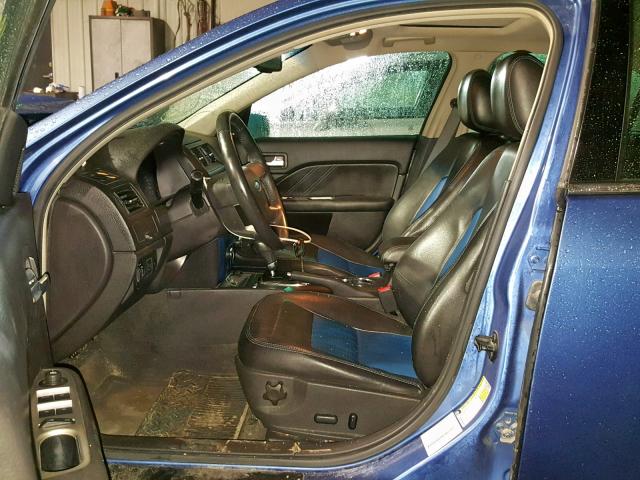 3FAHP0KC0AR273596 - 2010 FORD FUSION SPO BLUE photo 5