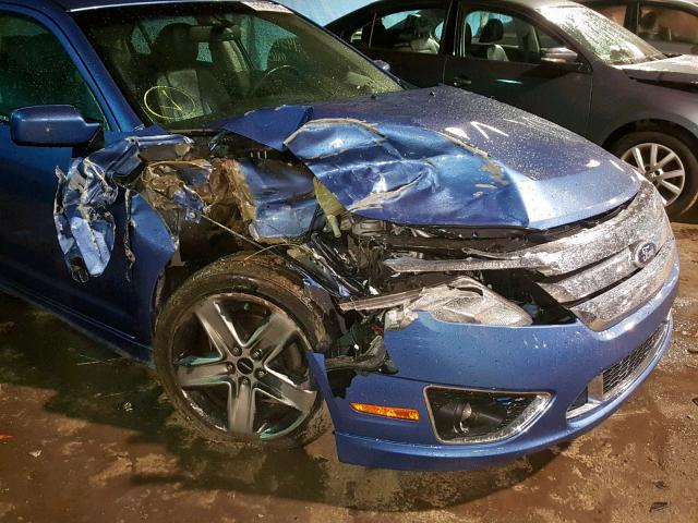 3FAHP0KC0AR273596 - 2010 FORD FUSION SPO BLUE photo 9