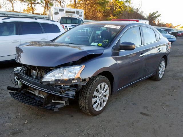 3N1AB7APXEY253202 - 2014 NISSAN SENTRA S GRAY photo 2