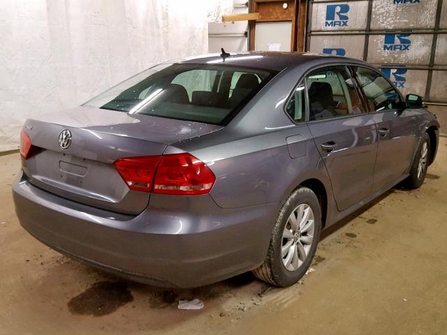 1VWAP7A37DC072414 - 2013 VOLKSWAGEN PASSAT S GRAY photo 4