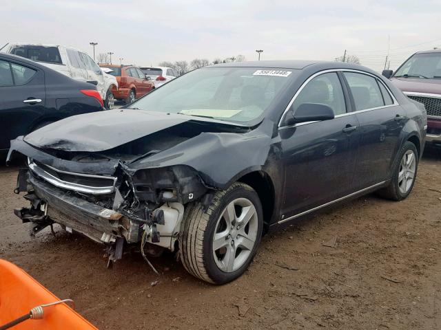 1G1ZH57B594243810 - 2009 CHEVROLET MALIBU 1LT BLACK photo 2