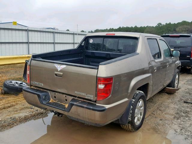 2HJYK16449H503483 - 2009 HONDA RIDGELINE BROWN photo 4