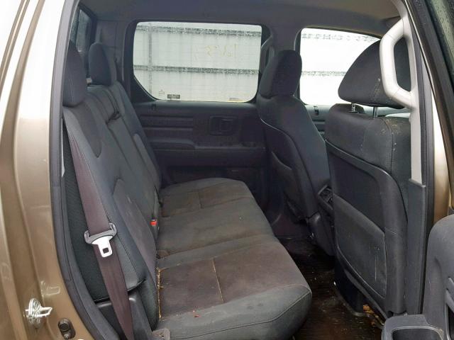 2HJYK16449H503483 - 2009 HONDA RIDGELINE BROWN photo 6