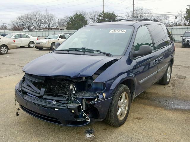 1D4GP45R86B502005 - 2006 DODGE CARAVAN SX BLUE photo 2