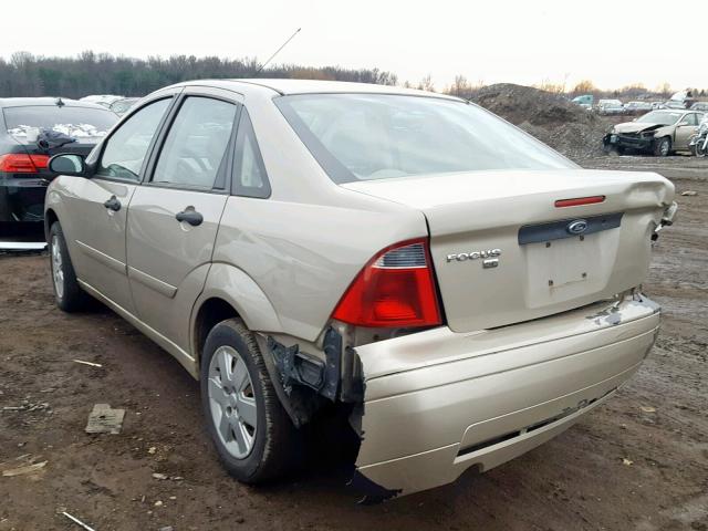 1FAFP34N07W193292 - 2007 FORD FOCUS ZX4 BEIGE photo 3