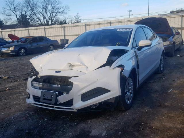 3FA6P0G70DR105044 - 2013 FORD FUSION S WHITE photo 2