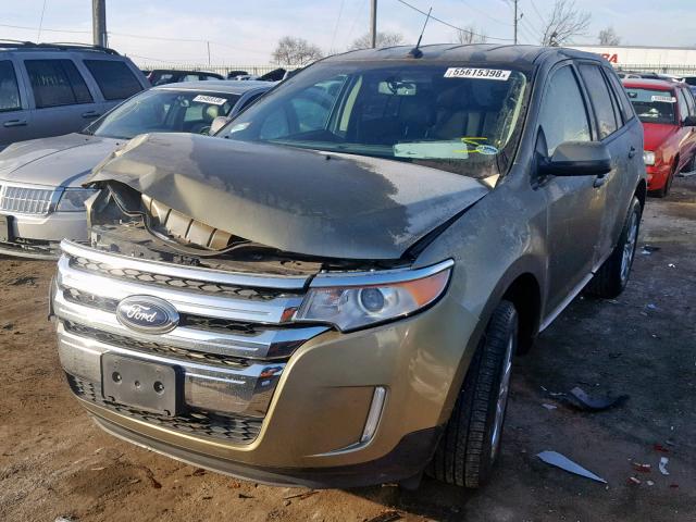 2FMDK3JC9DBC69975 - 2013 FORD EDGE SEL GREEN photo 2